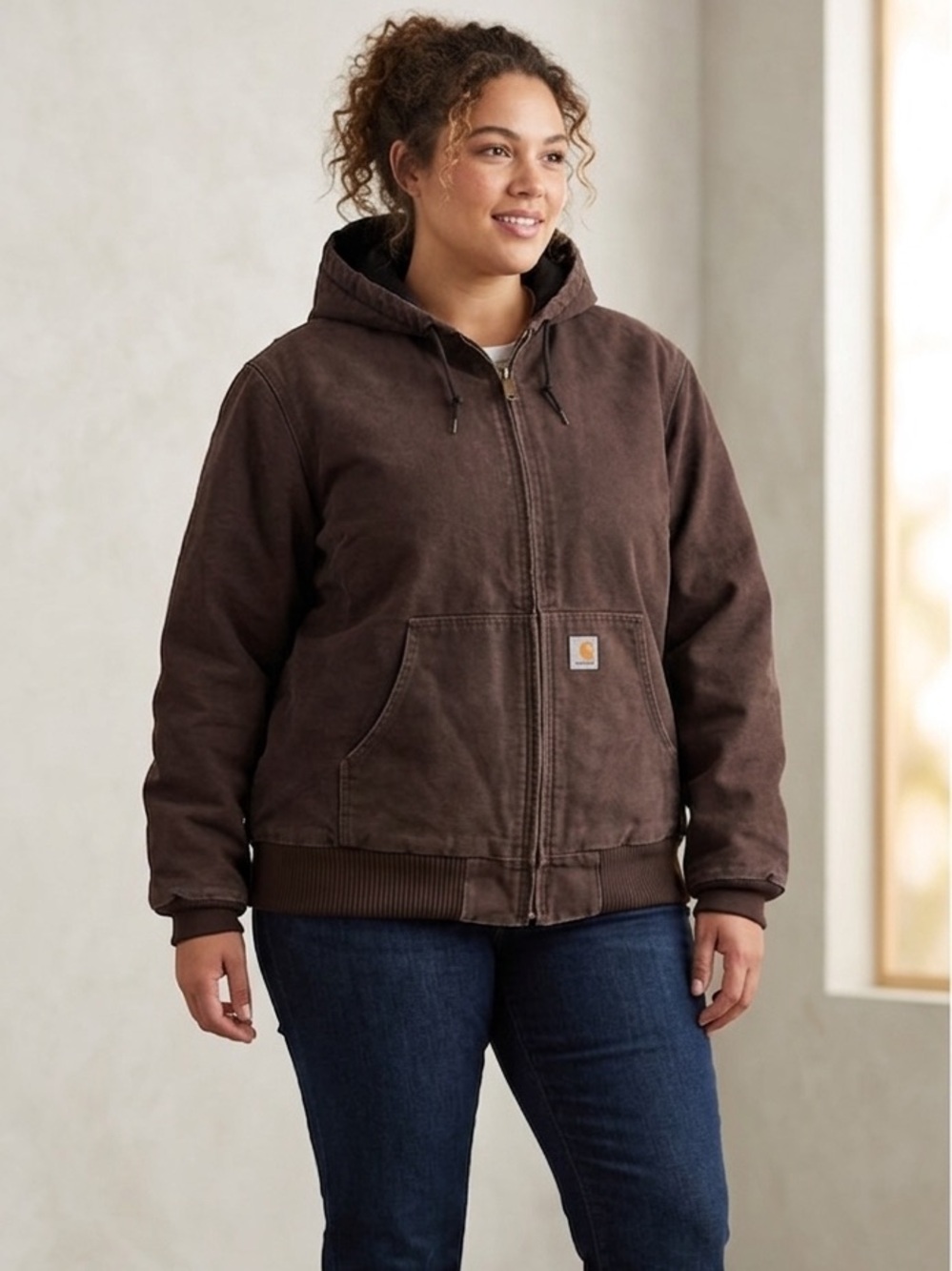 Carhartt Women’s 3X Washed Duck Active Jacket Dark Brown Insulated Work Coat